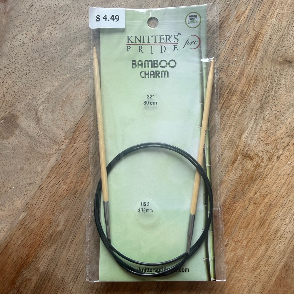 Bamboo Charm Circular Needles - Black and Tan